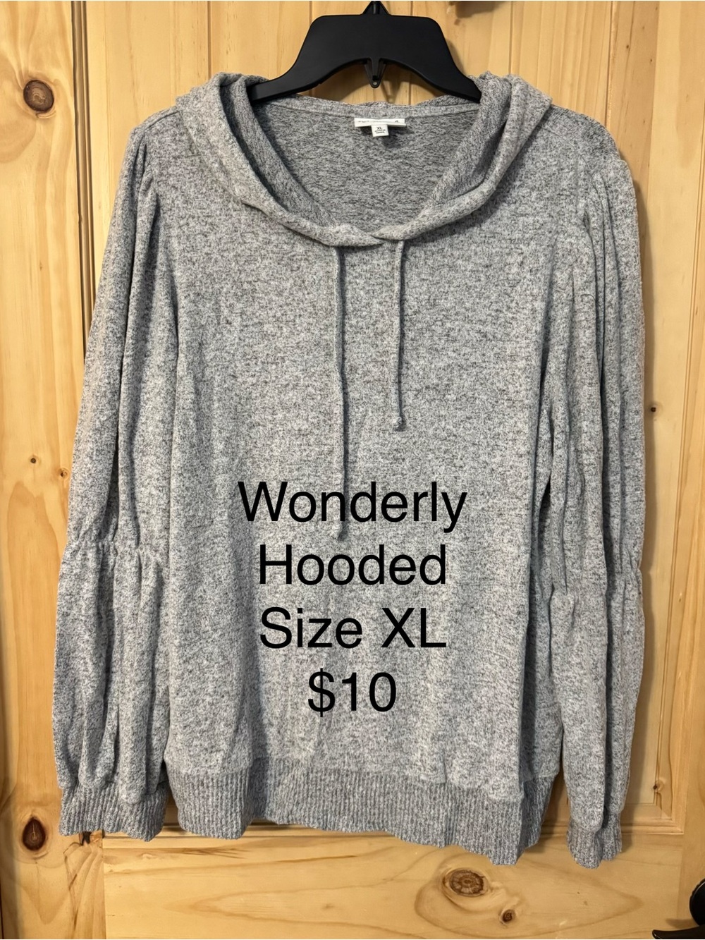 Wonderly Heather Gray Hooded Pullover Sweatshirt